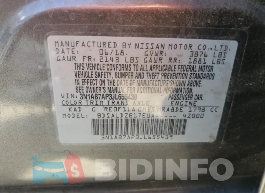 3N1AB7AP3JL655439 Photo# 12