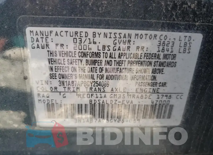 3N1AB7AP8GY254089 Photo# 12