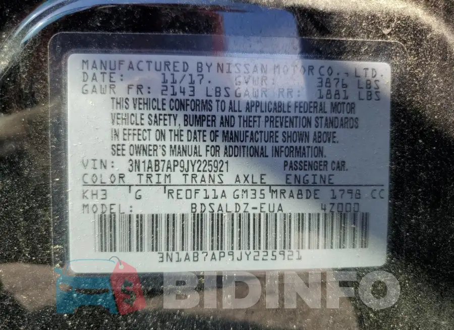 3N1AB7AP9JY225921 Photo# 12