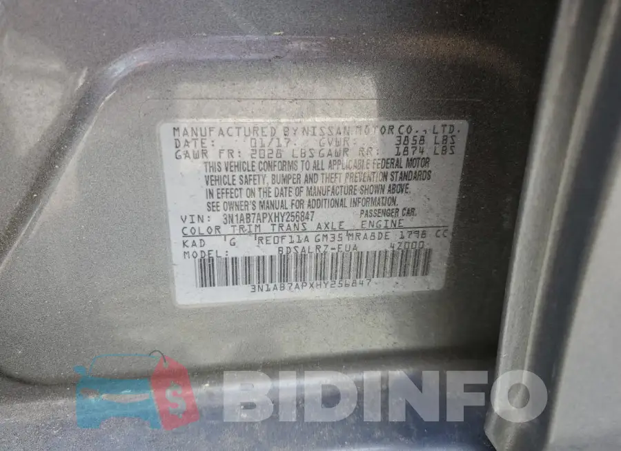3N1AB7APXHY256847 Photo# 13