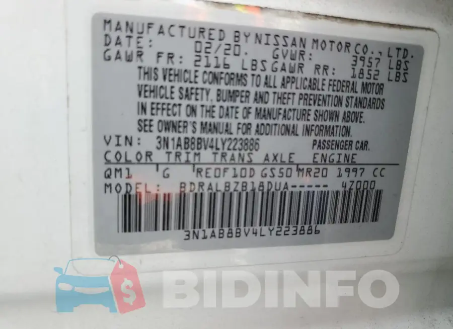3N1AB8BV4LY223886 Photo# 12