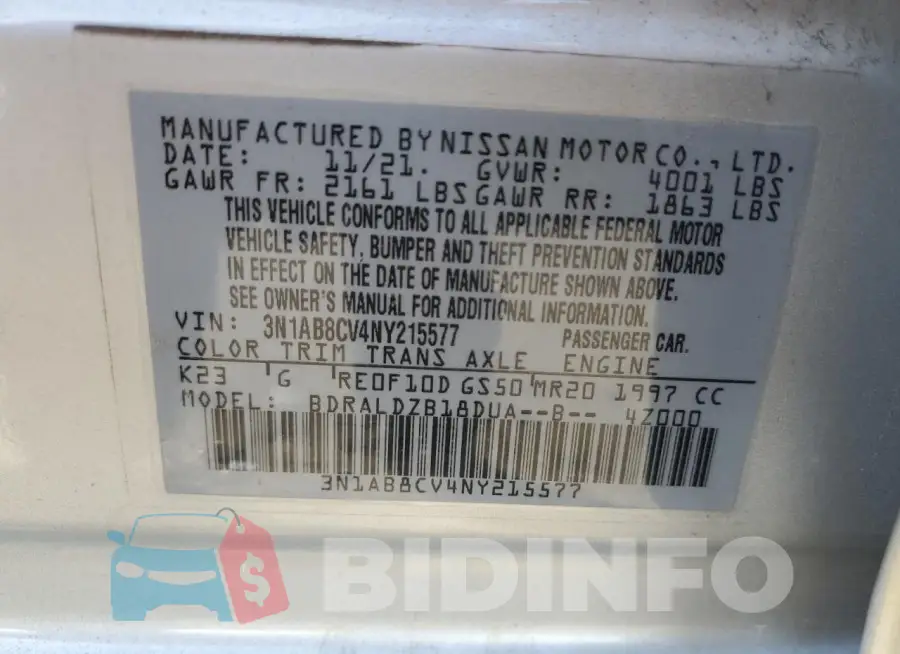 3N1AB8CV4NY215577 Photo# 12