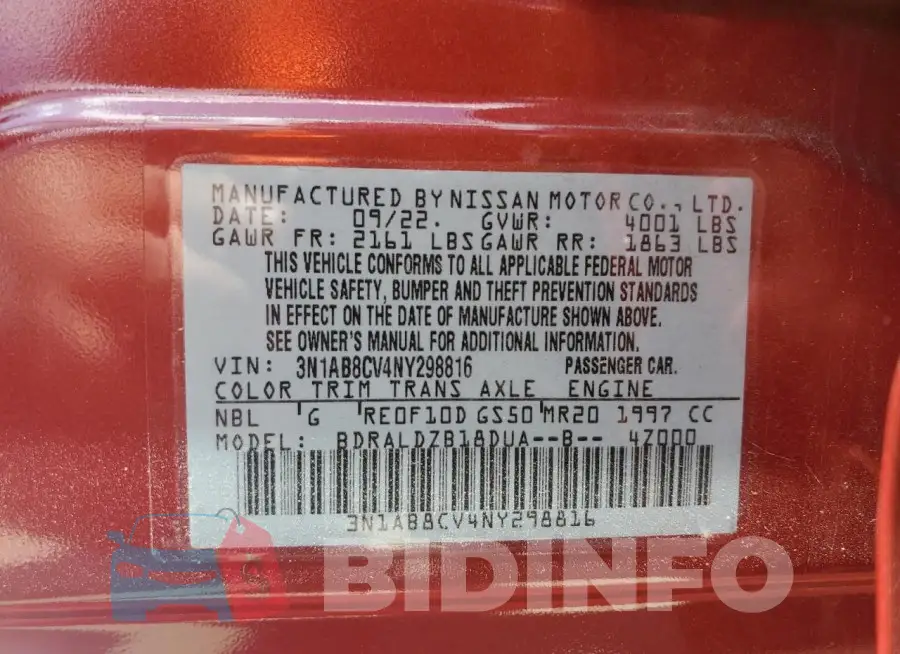 3N1AB8CV4NY298816 Photo# 12