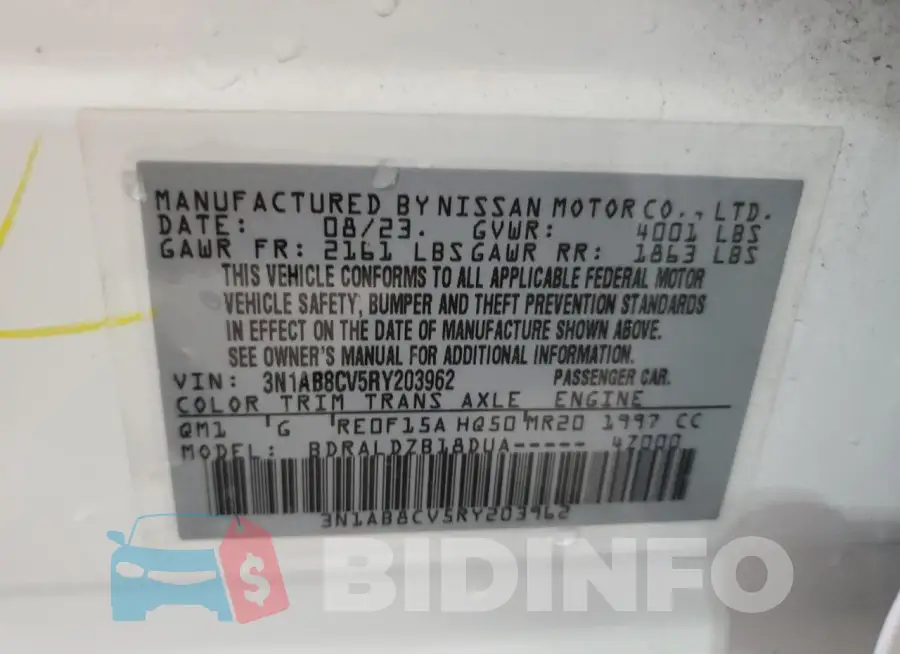 3N1AB8CV5RY203962 Photo# 13