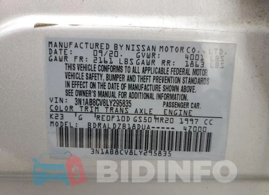 3N1AB8CV8LY295835 Photo# 12