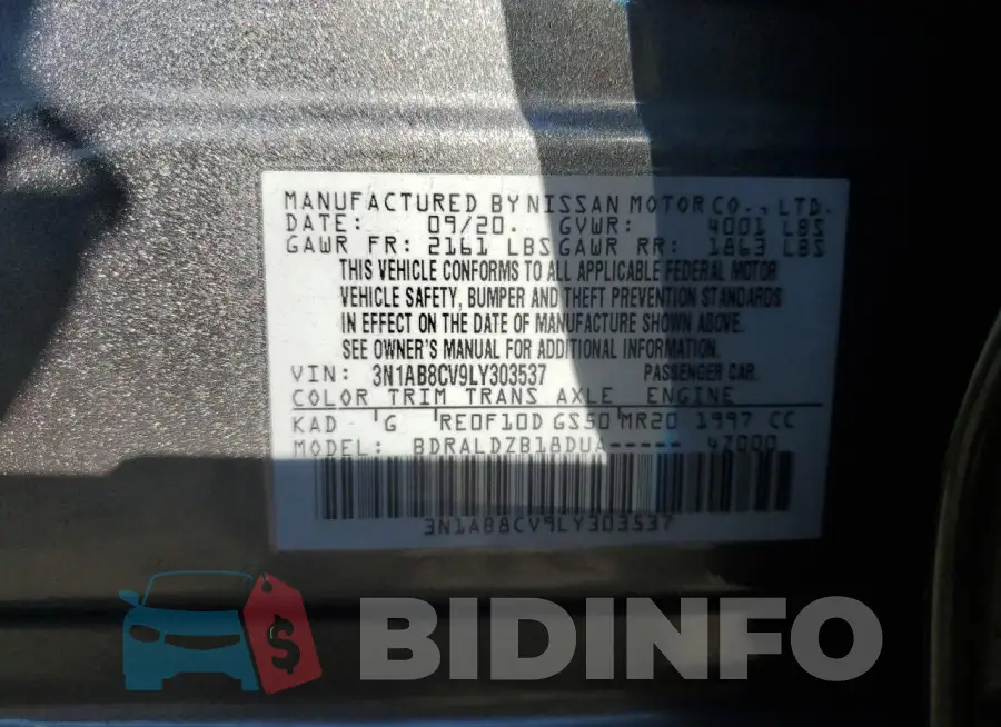 3N1AB8CV9LY303537 Photo# 12