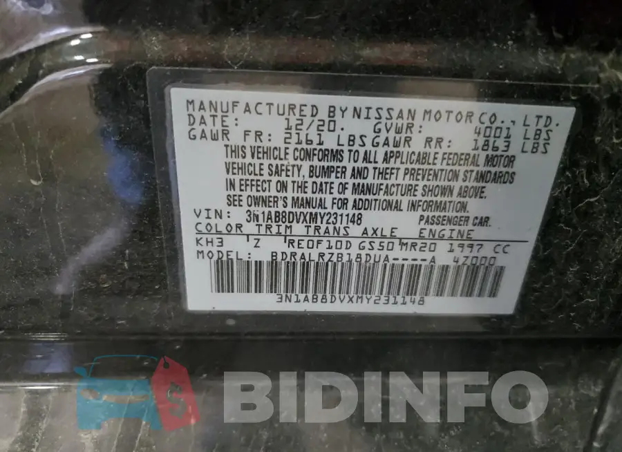 3N1AB8DVXMY231148 Photo# 12