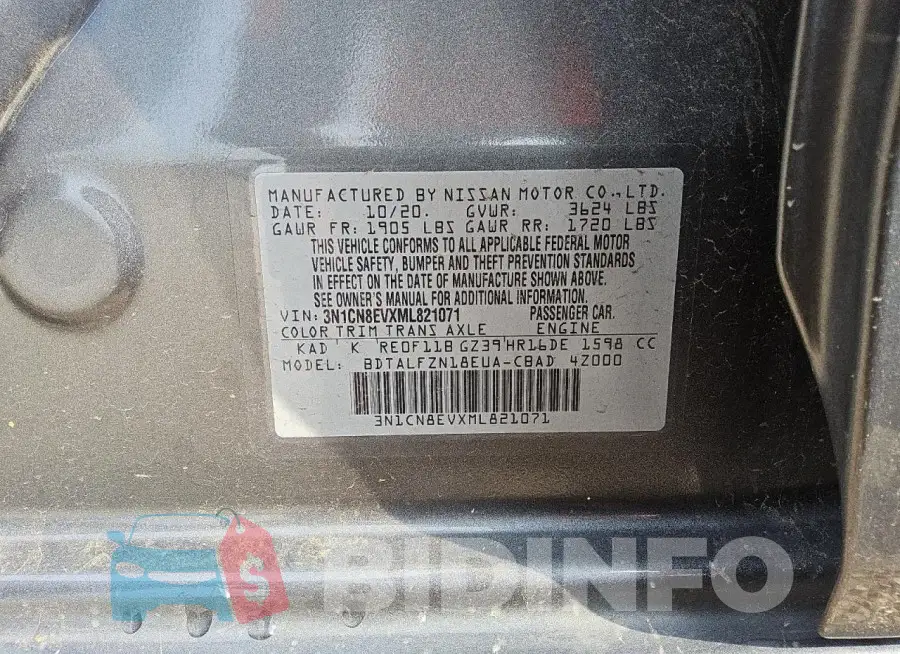 3N1CN8EVXML821071 Photo# 13