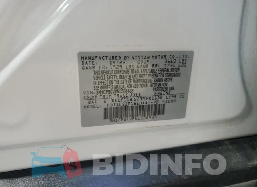 3N1CP5CV2NL508433 Photo# 13