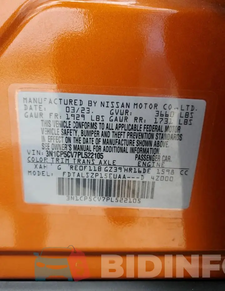 3N1CP5CV7PL522105 Photo# 13