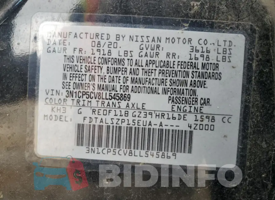 3N1CP5CV8LL545869 Photo# 12