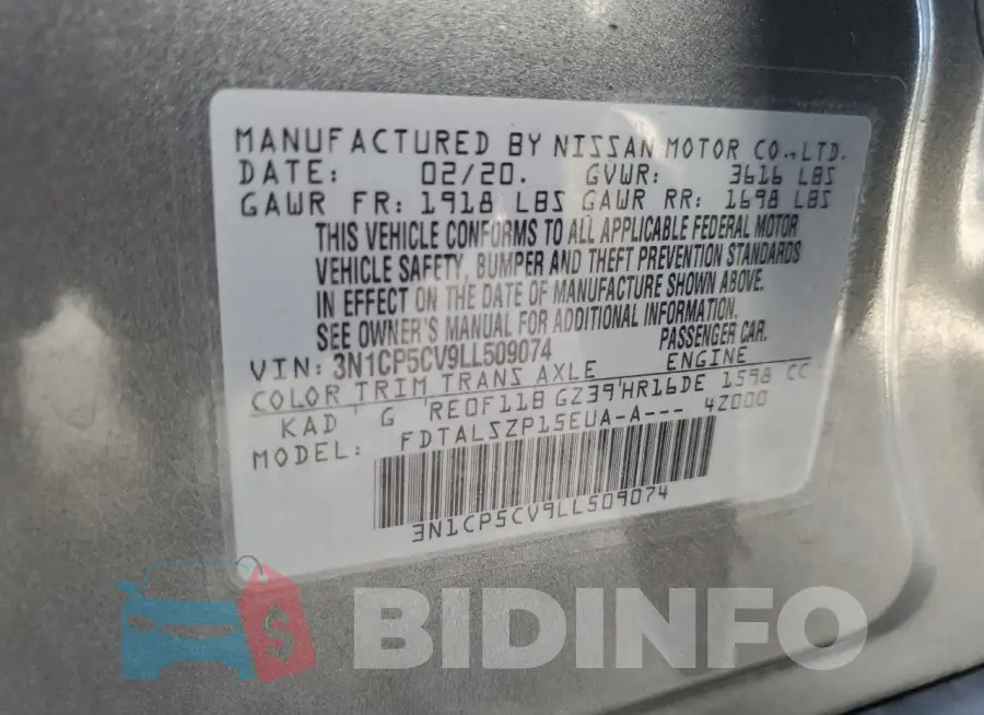 3N1CP5CV9LL509074 Photo# 13
