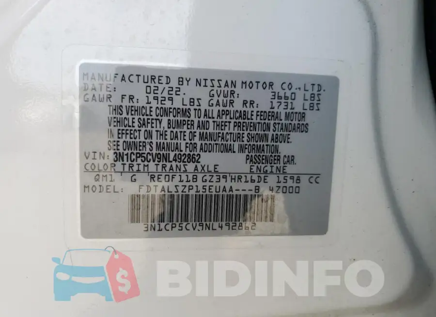 3N1CP5CV9NL492862 Photo# 12