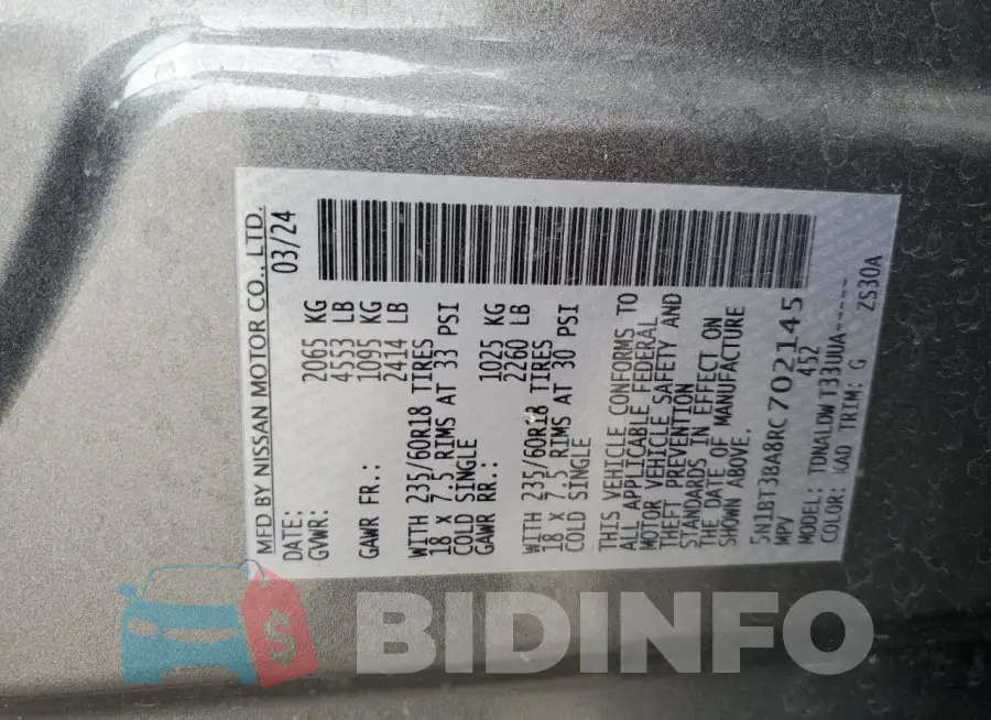 5N1BT3BA8RC702145 Photo# 13