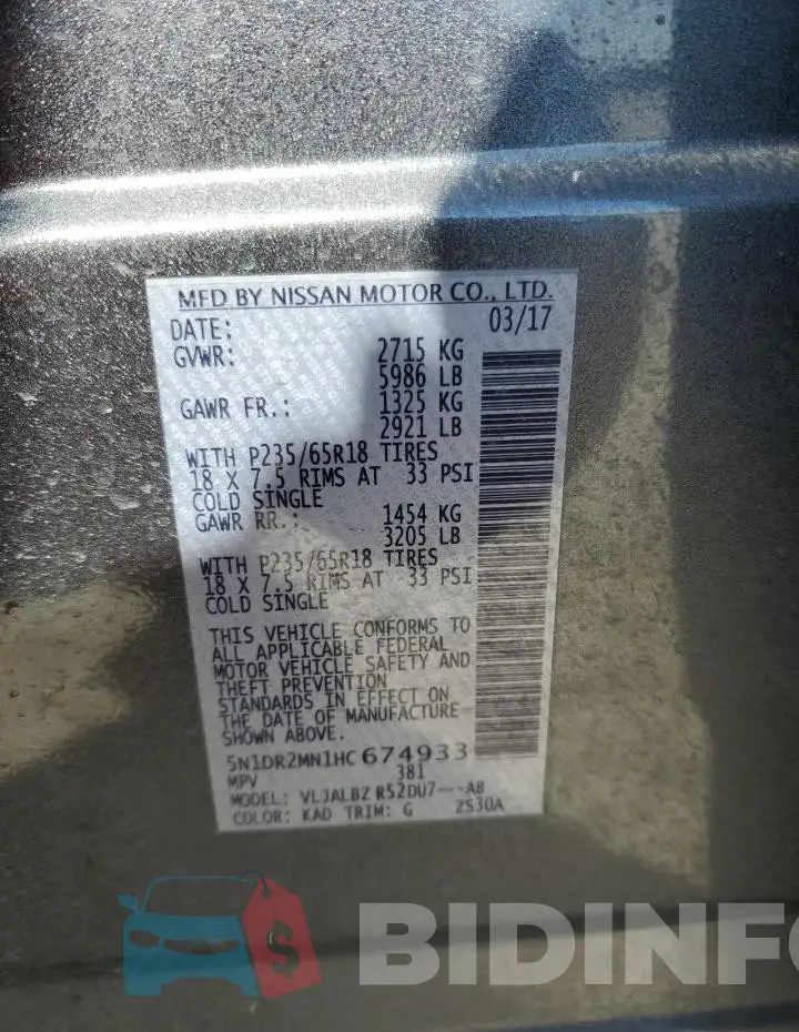 5N1DR2MN1HC674933 Photo# 13