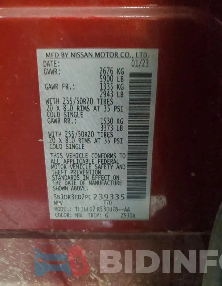 5N1DR3CD2PC239335 Photo# 13