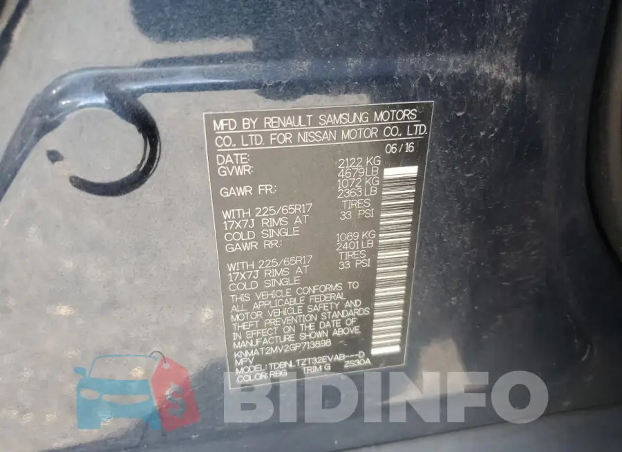 KNMAT2MV2GP713898 Photo# 13