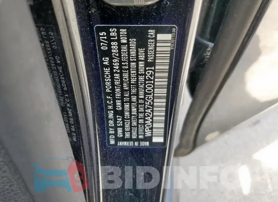 WP0AA2A75GL001291 Photo# 12