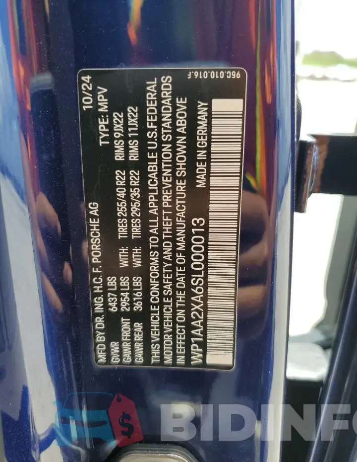 WP1AA2XA6SL000013 Photo# 13