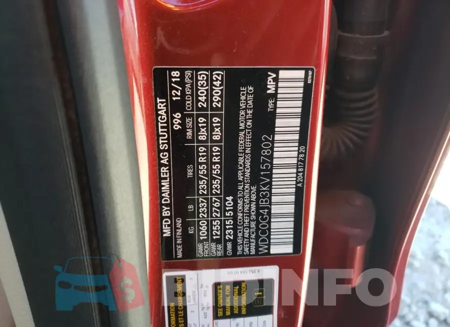 WDC0G4JB3KV157802 Photo# 13