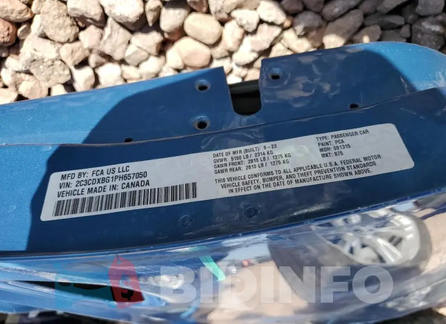 2C3CDXBG1PH657050 Photo# 13