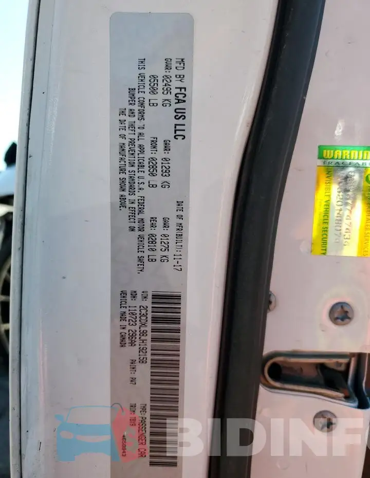 2C3CDXL98JH192158 Photo# 13