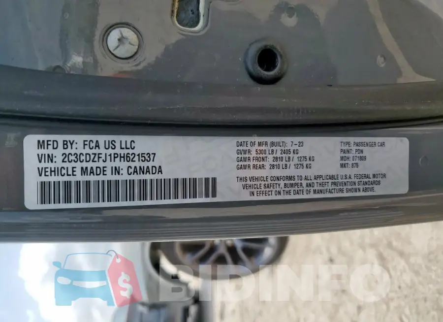 2C3CDZFJ1PH621537 Photo# 12