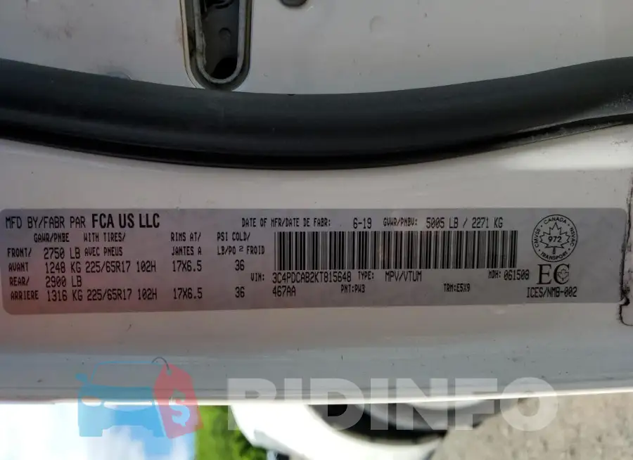 3C4PDCAB2KT815648 Photo# 13