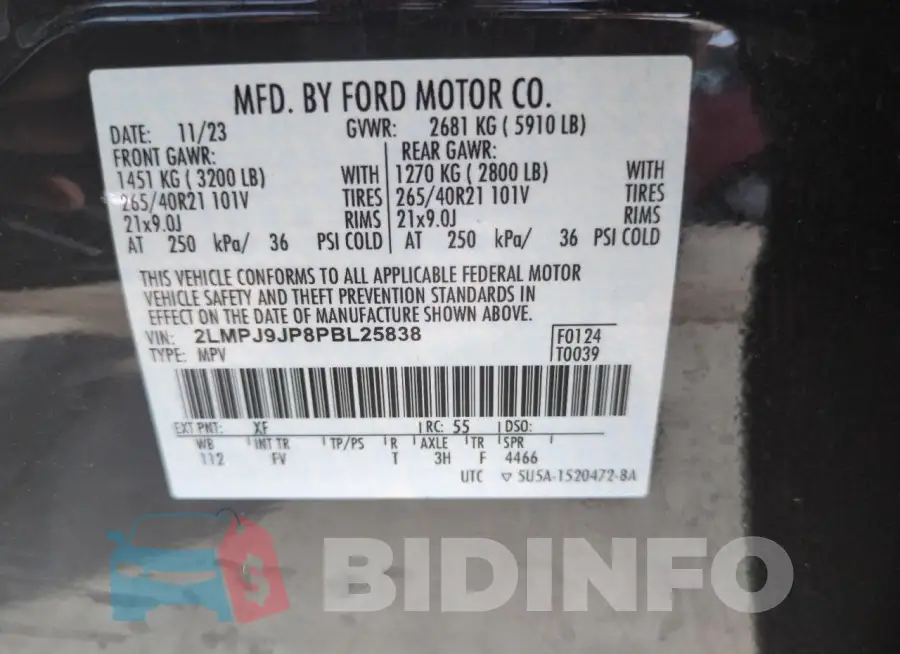 2LMPJ9JP8PBL25838 Photo# 13