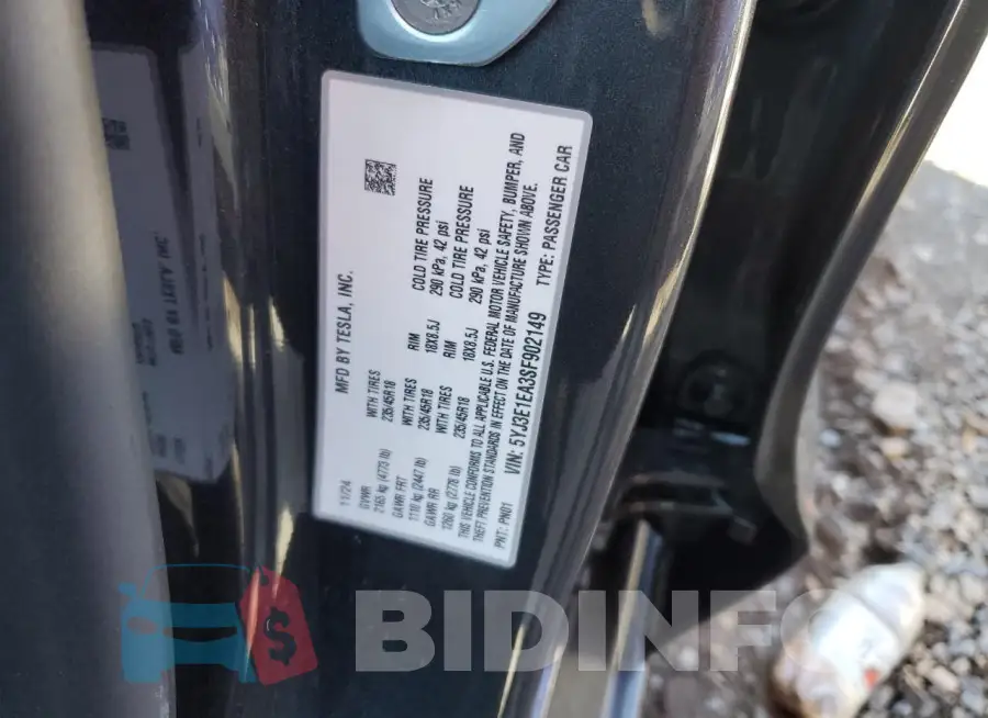 5YJ3E1EA3SF902149 Photo# 12