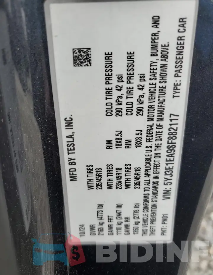 5YJ3E1EA9SF882117 Photo# 12