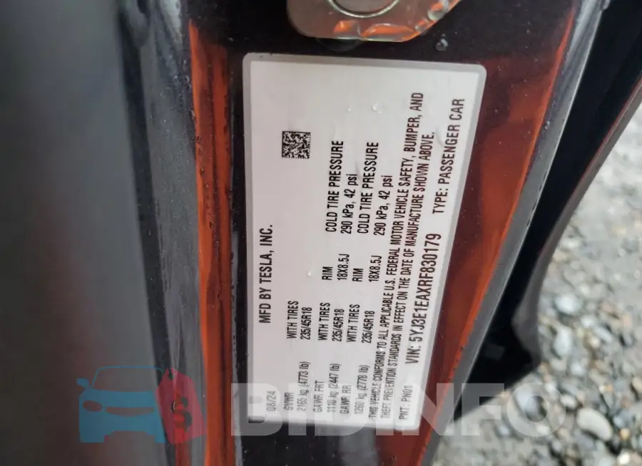 5YJ3E1EAXRF830179 Photo# 12