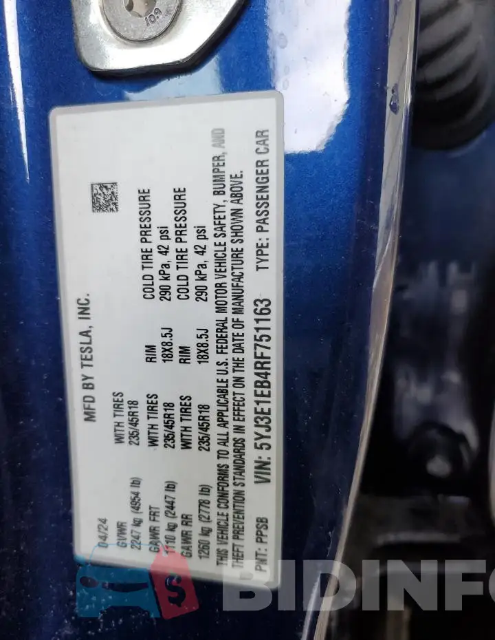 5YJ3E1EB4RF751163 Photo# 12
