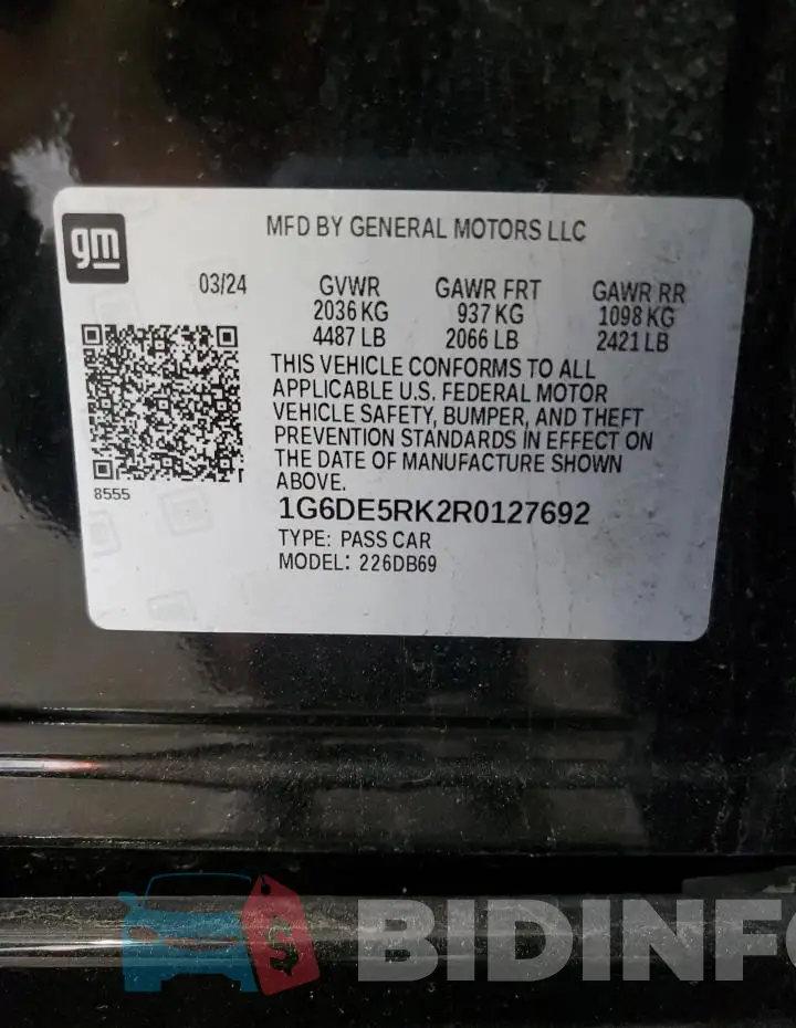 1G6DE5RK2R0127692 Photo# 12