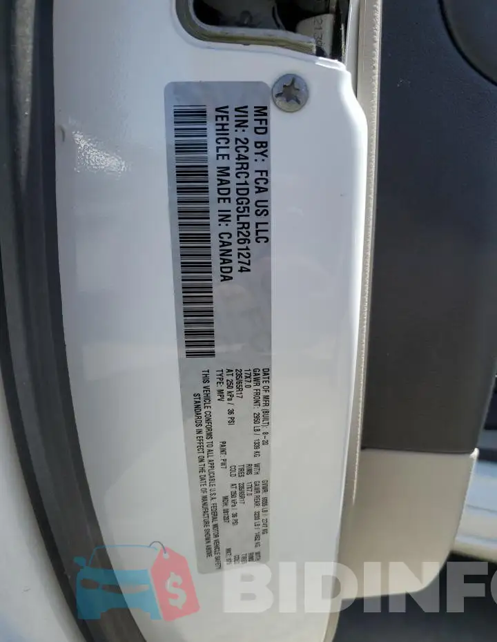 2C4RC1DG5LR261274 Photo# 13