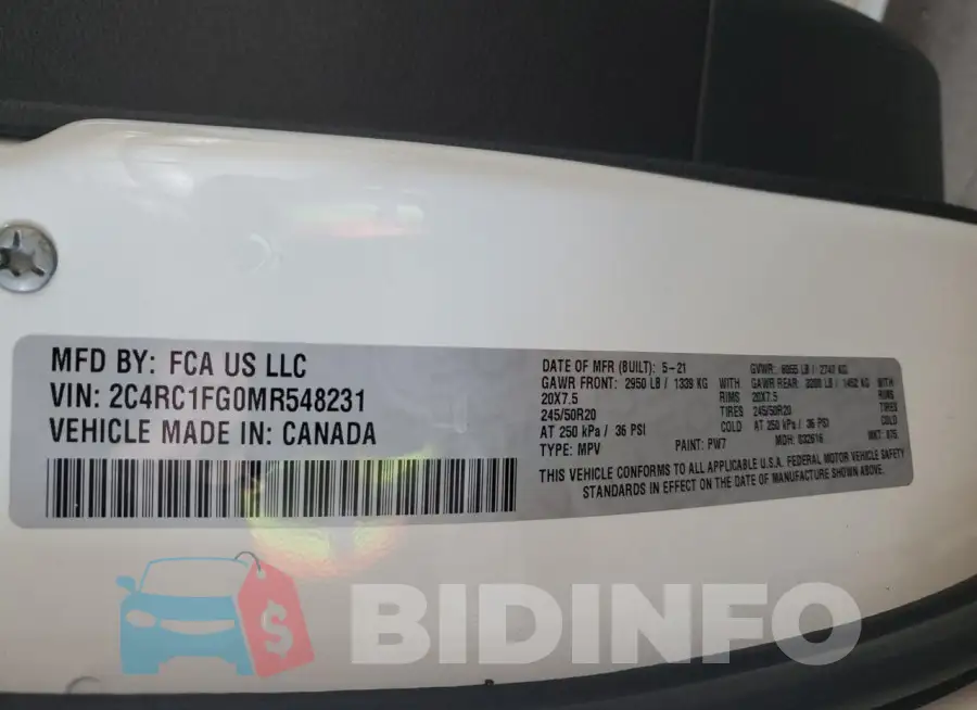 2C4RC1FG0MR548231 Photo# 13