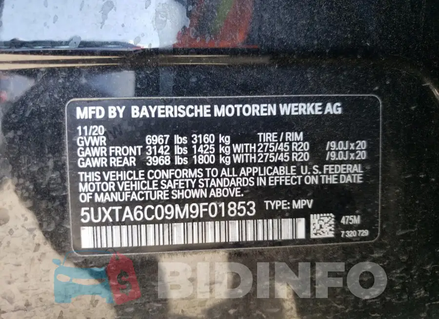 5UXTA6C09M9F01853 Photo# 14