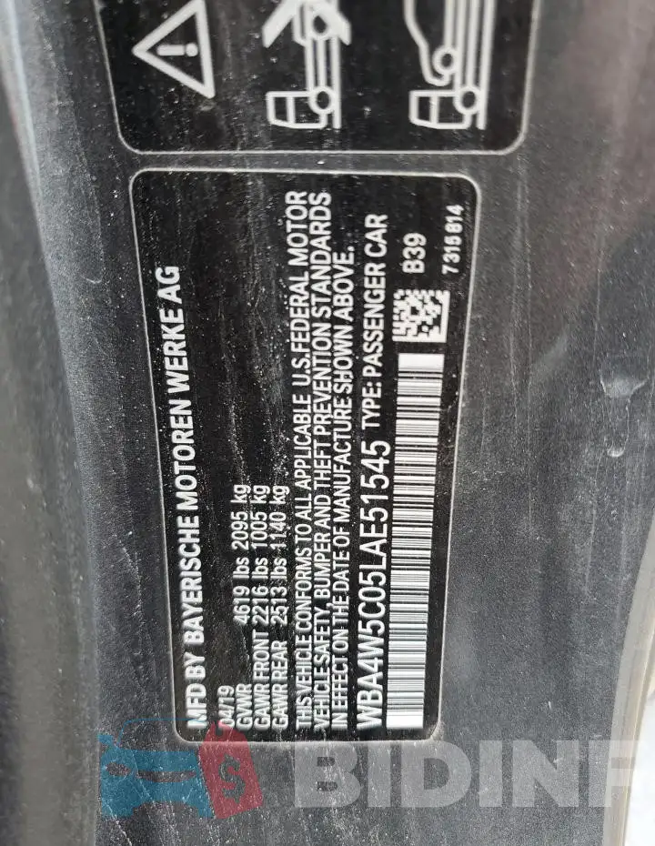 WBA4W5C05LAE51545 Photo# 12
