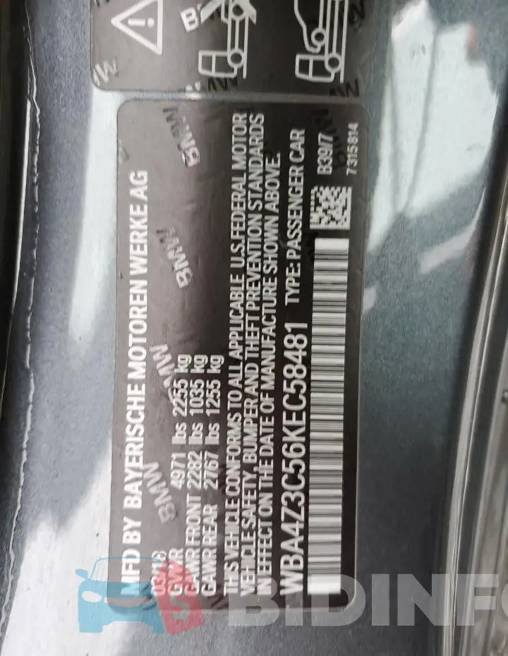 WBA4Z3C56KEC58481 Photo# 12