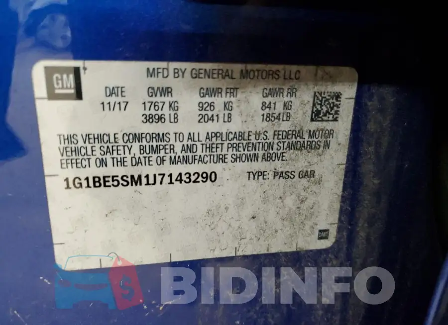 1G1BE5SM1J7143290 Photo# 12