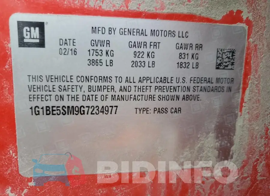1G1BE5SM9G7234977 Photo# 12