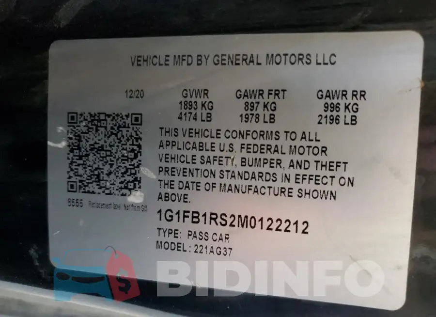 1G1FB1RS2M0122212 Photo# 12