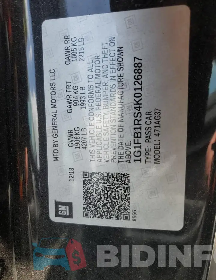 1G1FB1RS4K0126887 Photo# 13