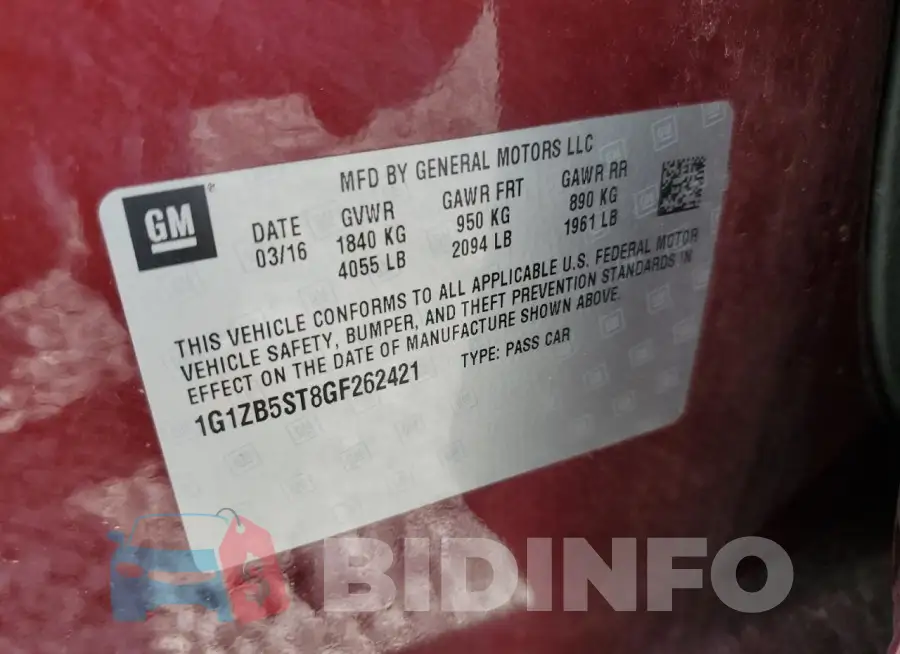 1G1ZB5ST8GF262421 Photo# 12