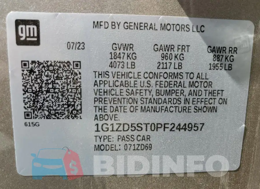 1G1ZD5ST0PF244957 Photo# 12