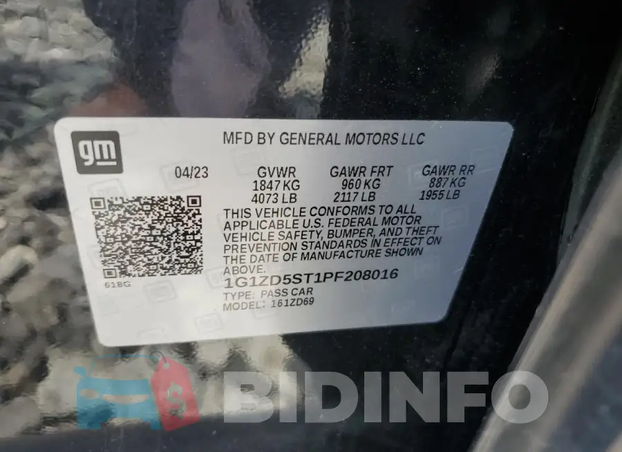1G1ZD5ST1PF208016 Photo# 13