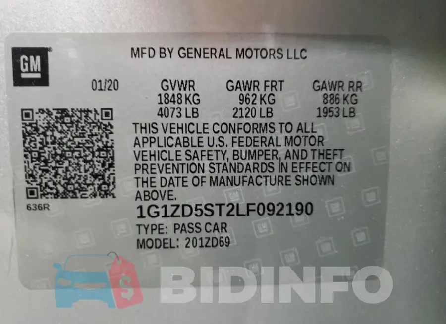 1G1ZD5ST2LF092190 Photo# 13