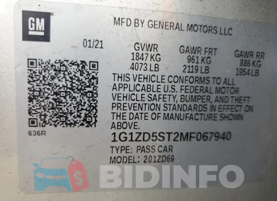 1G1ZD5ST2MF067940 Photo# 12