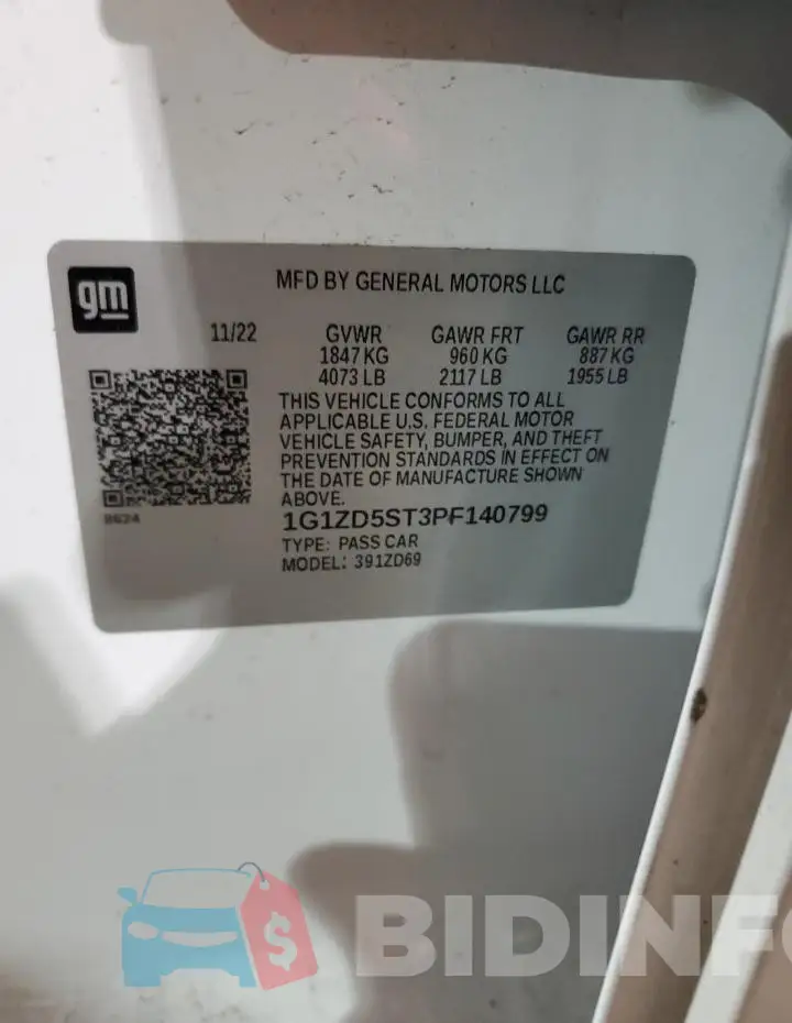 1G1ZD5ST3PF140799 Photo# 12