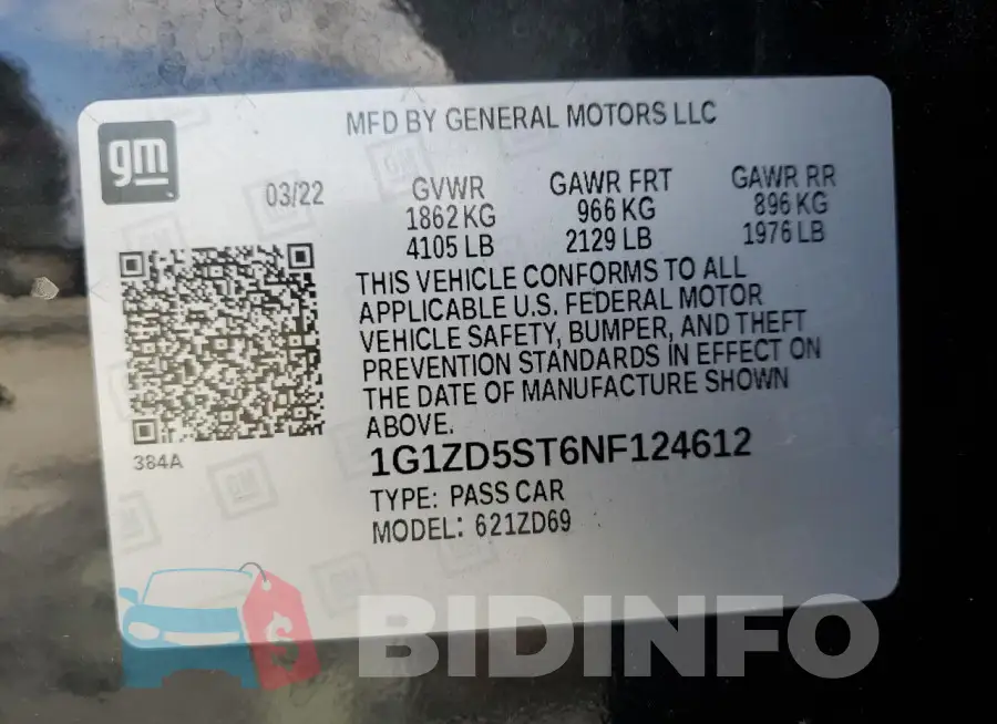 1G1ZD5ST6NF124612 Photo# 12
